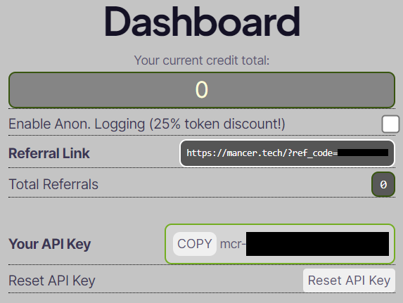 Mancer 仪表板截至 2024年2月27日